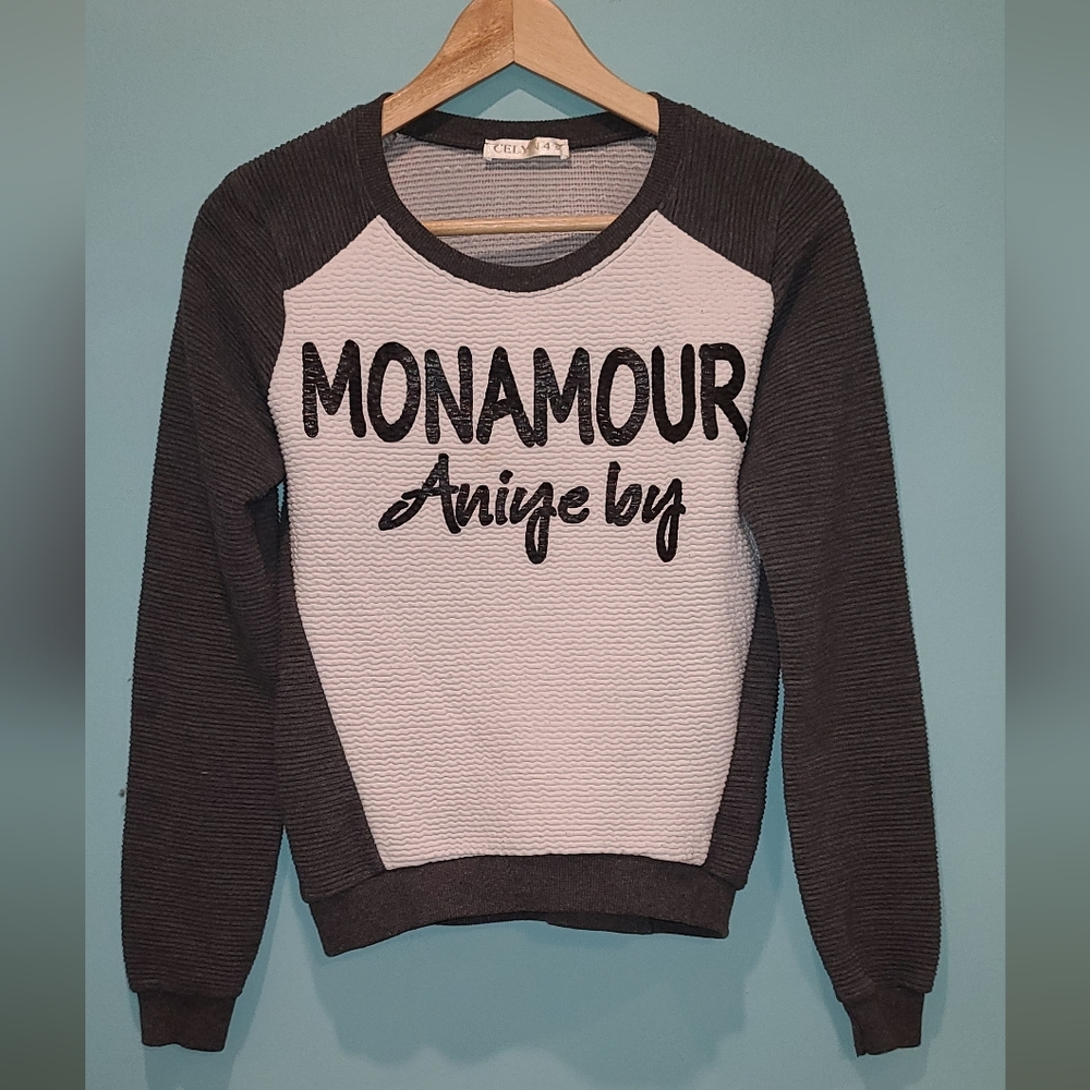 Celyn Printed Monamour colorblock Wavy Crewneck sweatshirt S